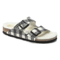 Arizona Shearling Suede Leather-Shearling Plaid White