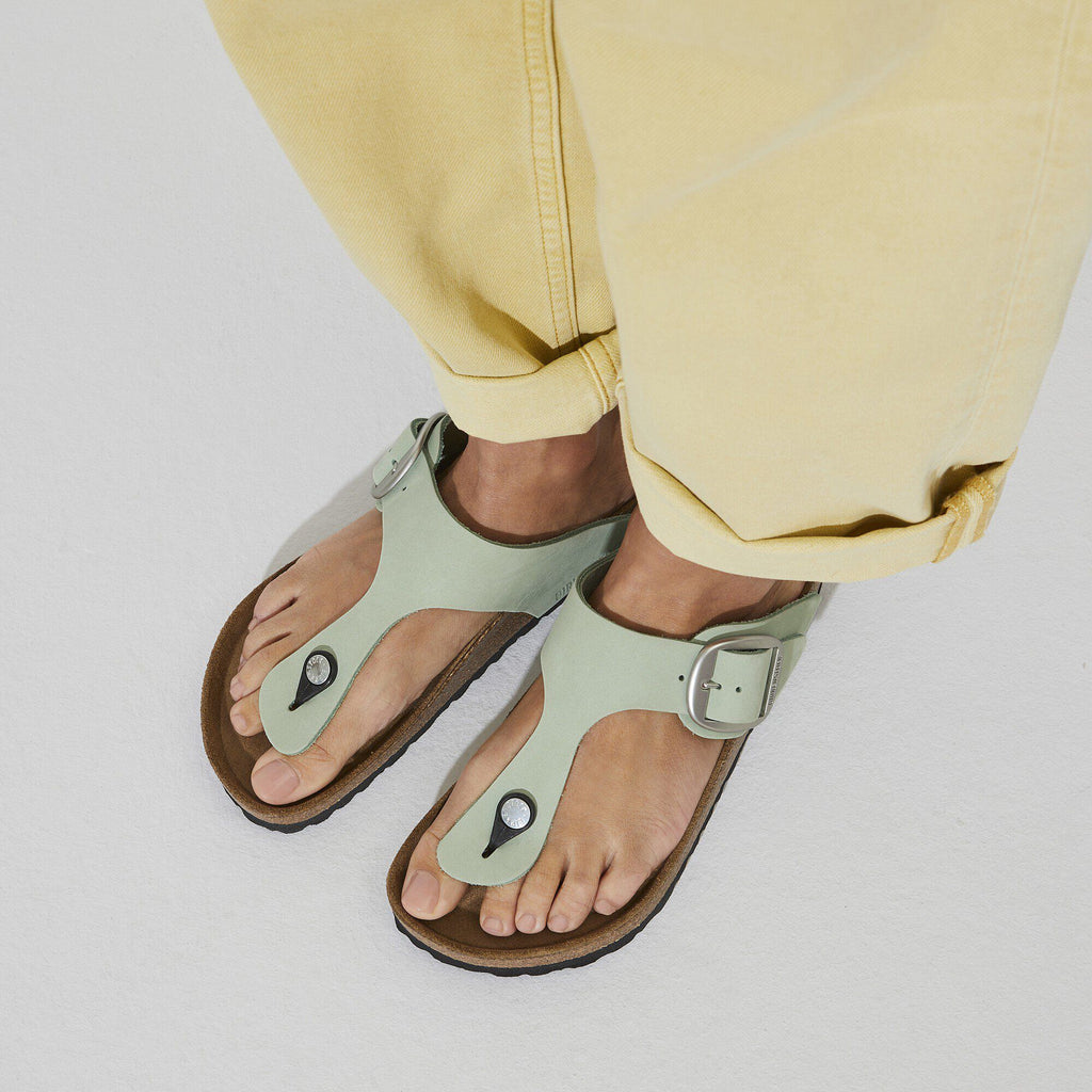 Gizeh Big Buckle Nubuck Leather Matcha