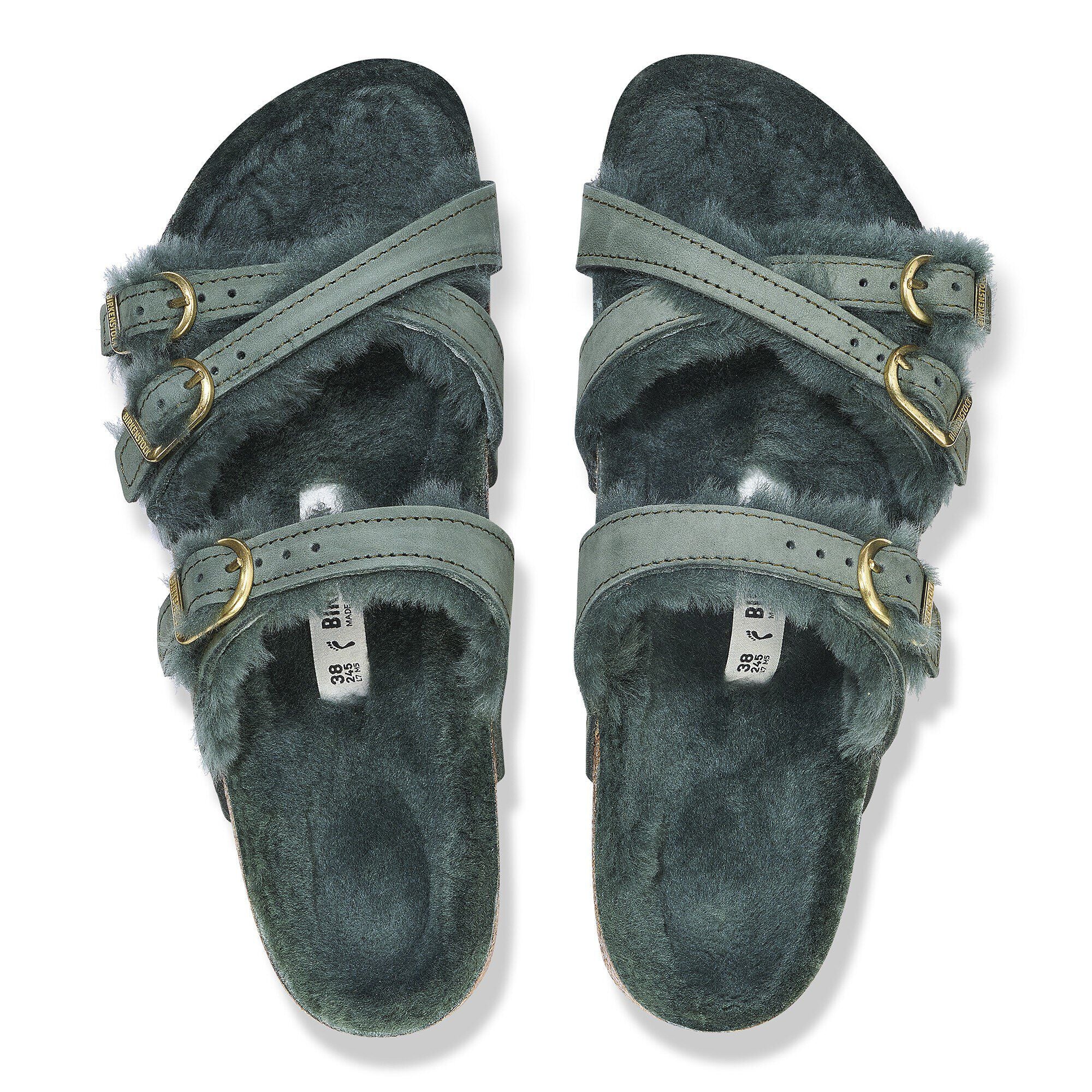 Franca Shearling Nubuck Leather Thyme