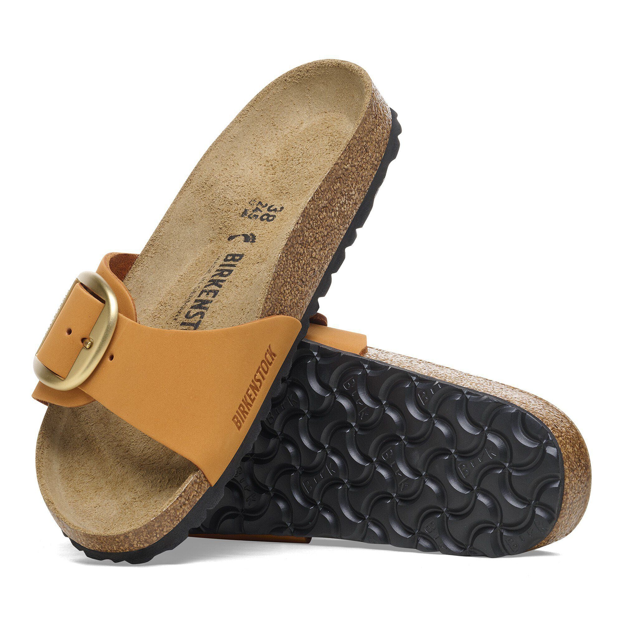 Madrid Big Buckle Nubuck Leather Burnt Orange