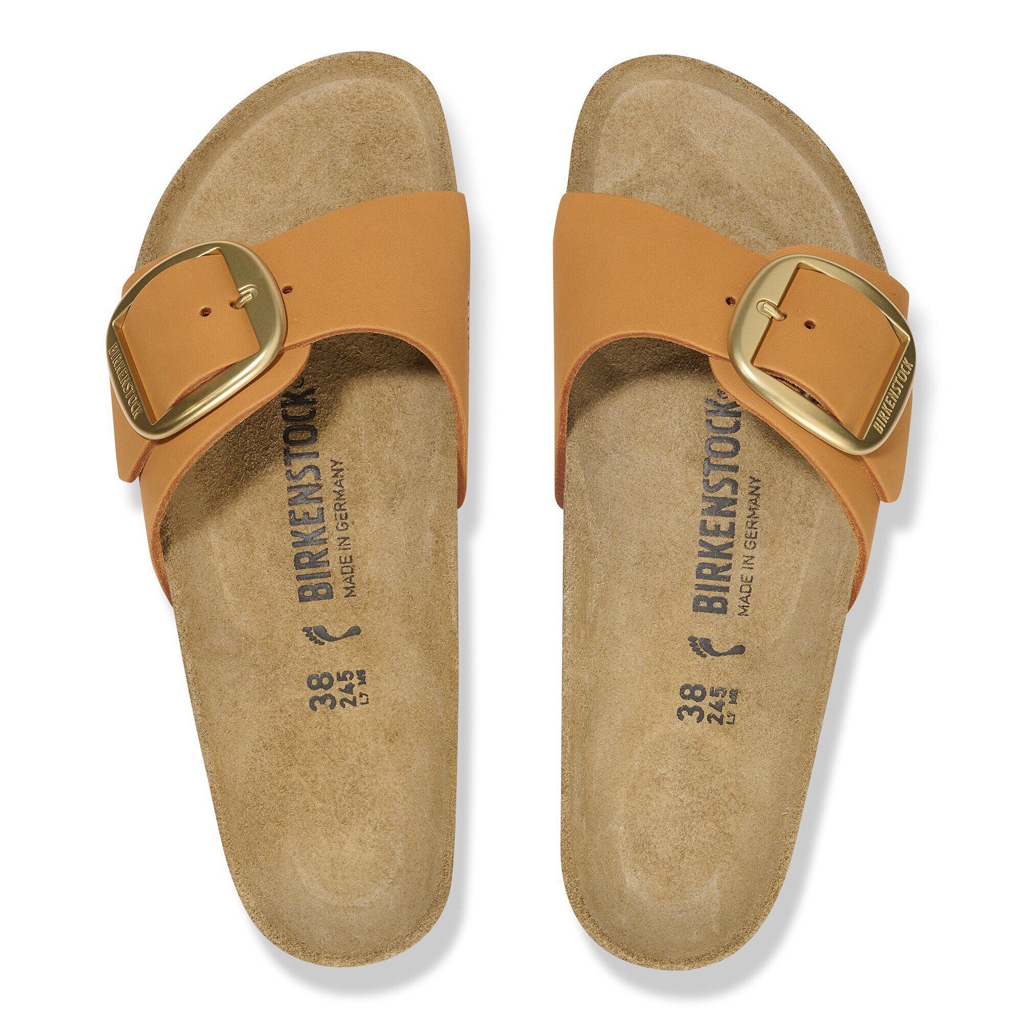 Madrid Big Buckle Nubuck Leather Burnt Orange