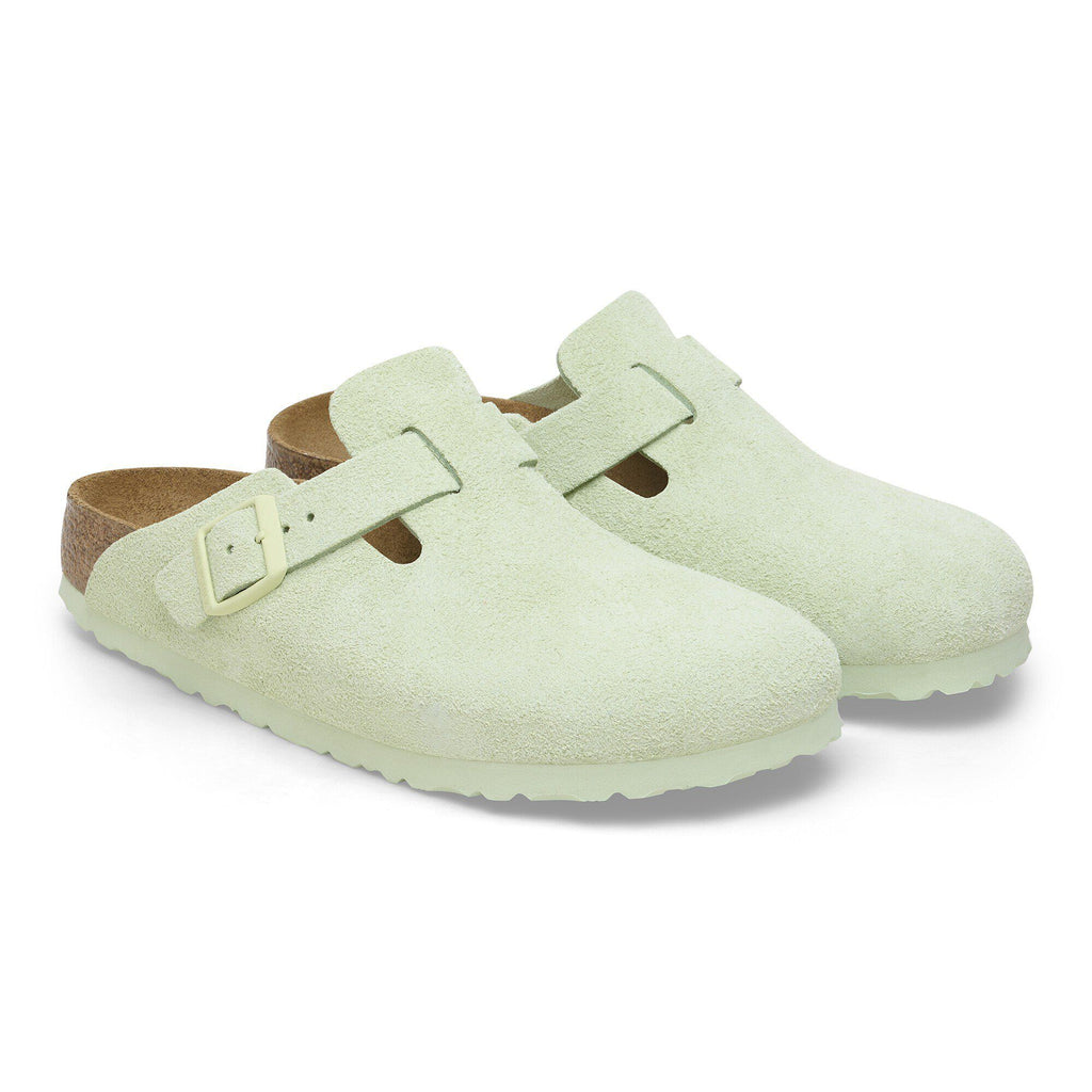Boston Soft Footbed Suede Leather Faded Lime