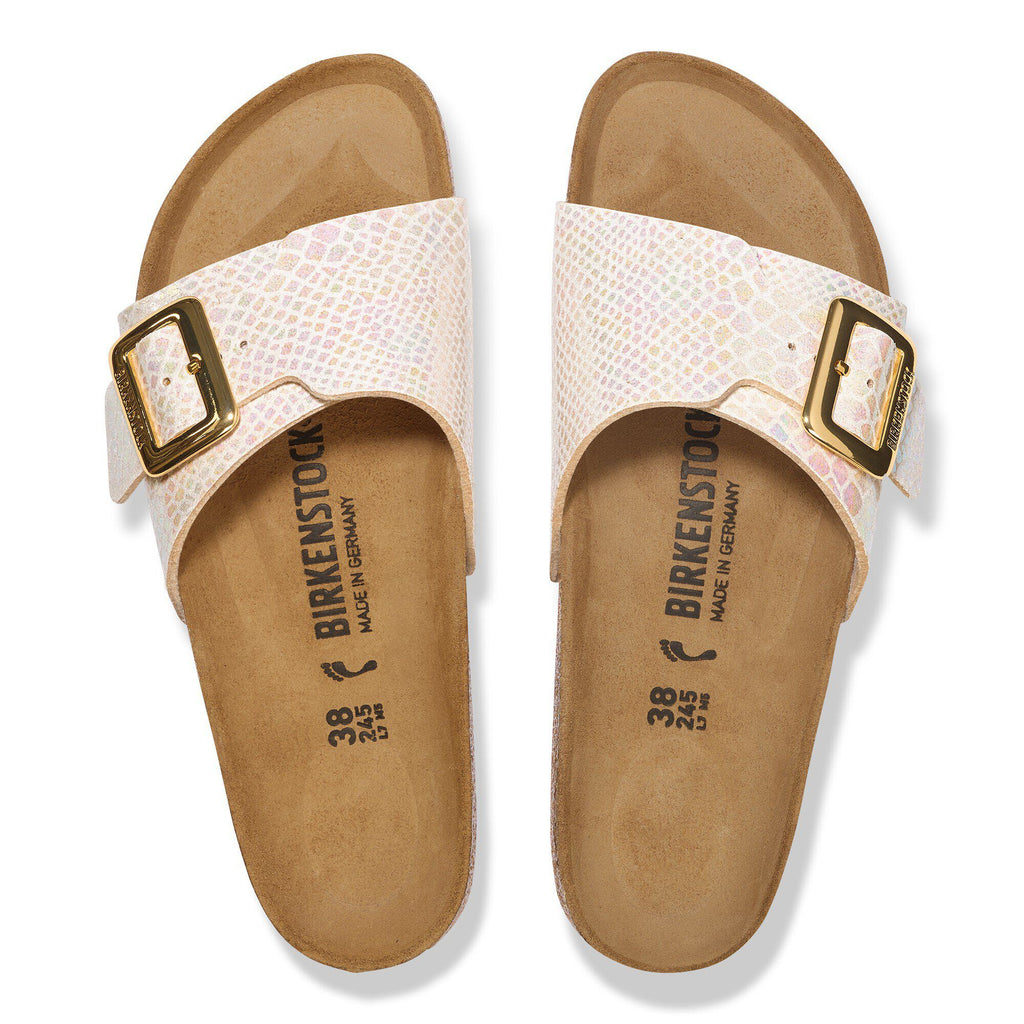 Catalina Luxe Buckle Synthetics Shiny Snake Cream