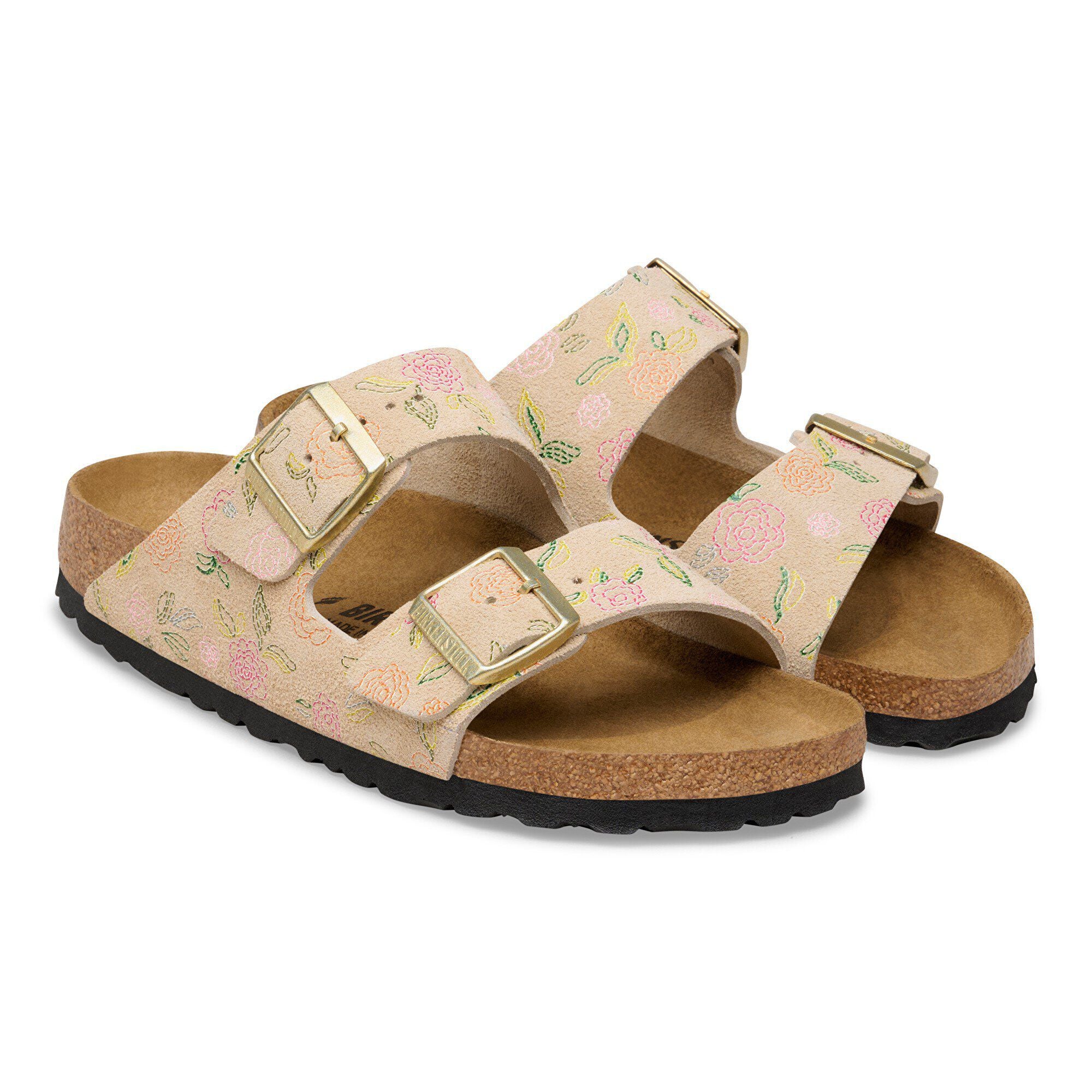 Arizona Suede Leather Sandcastle Flower Print
