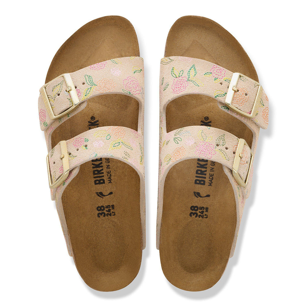 Arizona Suede Leather Sandcastle Flower Print