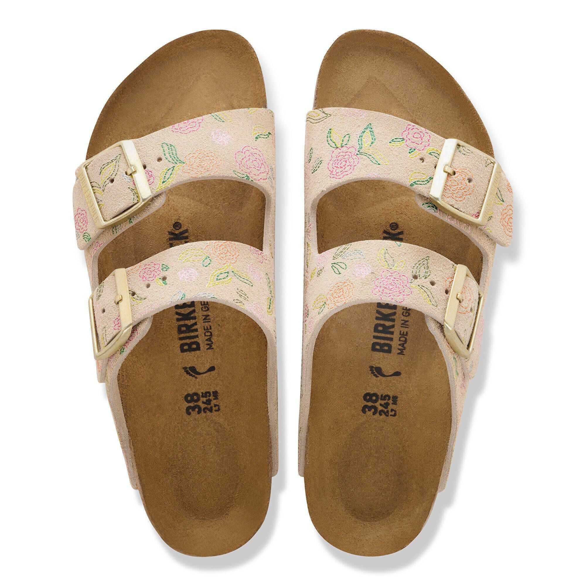 Arizona Suede Leather Sandcastle Flower Print