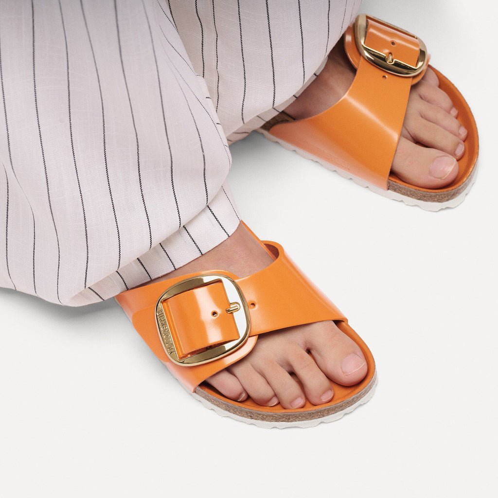 Madrid Big Buckle Natural Leather Patent