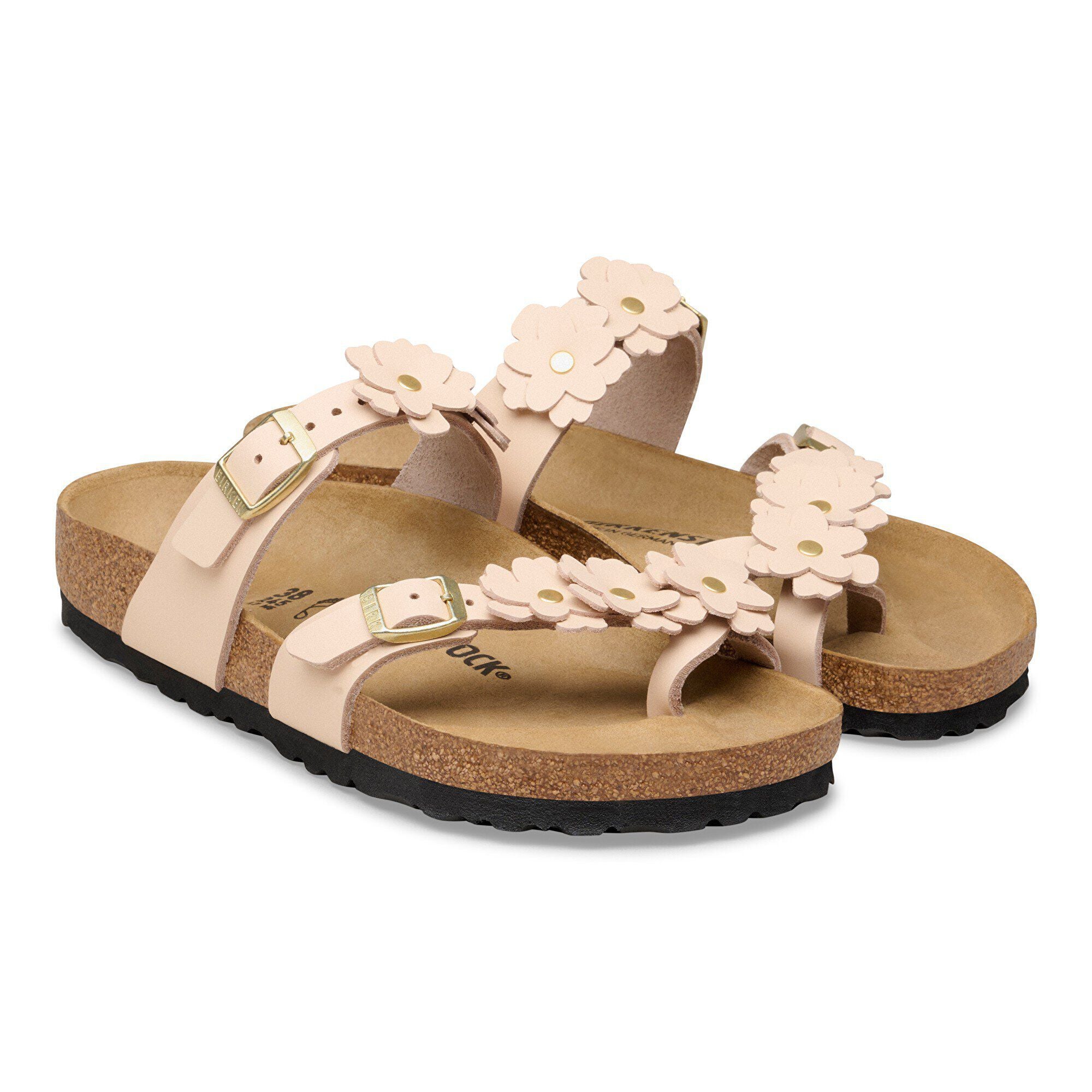 Mayari Flower Embellishment Natural Leather